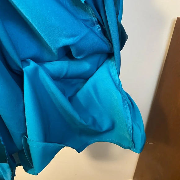 NWT FRENCH CONNECTION | INU SATIN MINI DRESS | OCEAN DEPTHS,SIZE 10 - Picture 14 of 14